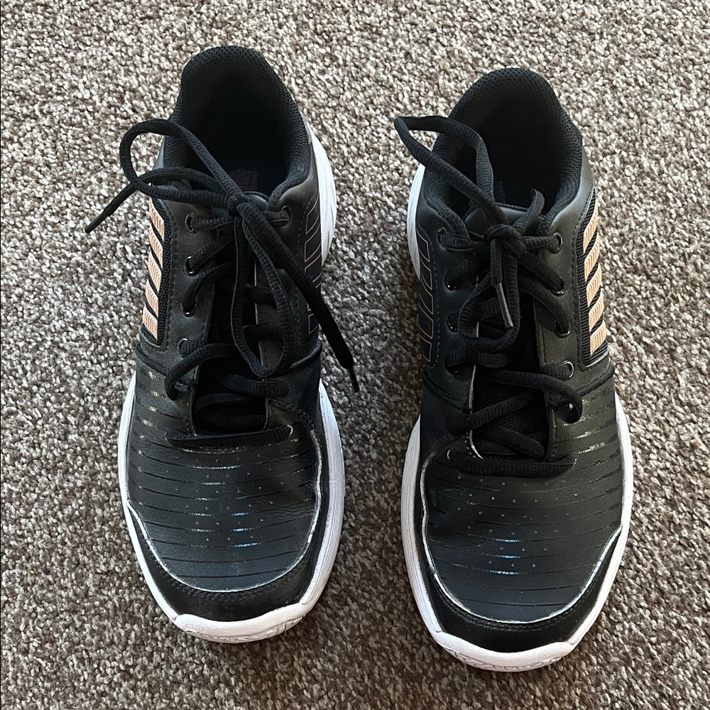 K-Swiss Black and White/ Rose Gold Court Sneakers